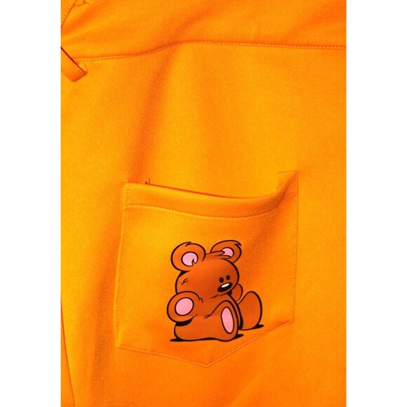 Hot Topic Nickelodeon Garfield Cat Face Orange Overall Shorts Suspenders Costume - Picture 8 of 16